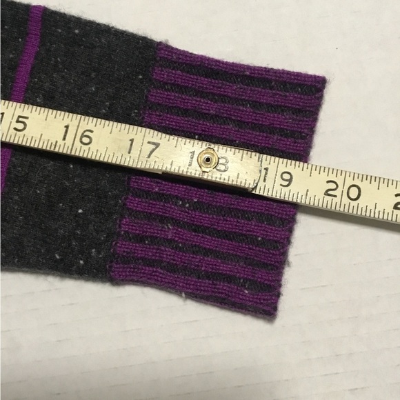 AUTUMN CASHMERE OFF BLACK /PURPLE STRIPED SWEATER SMALL - Picture 6 of 7